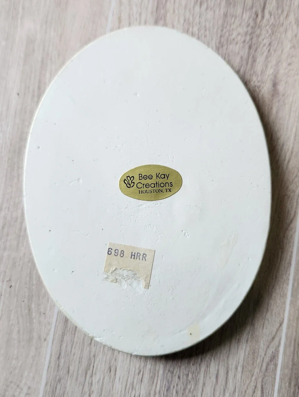 Vintage Bee Kay Creations Porcelain Oval Plaque Victorian Girl